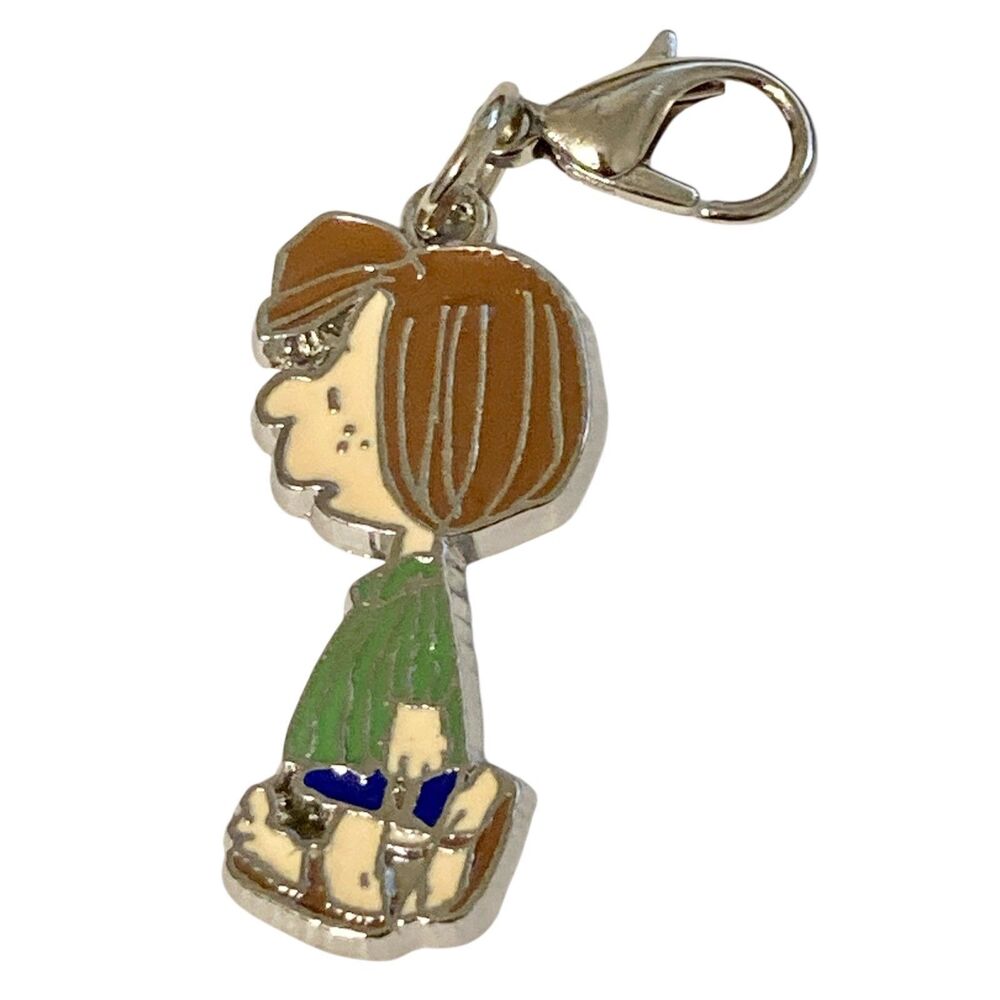 Peanuts Snoopy Peppermint Patty Clip On Charm Zipper Pull Purse Charm Signed